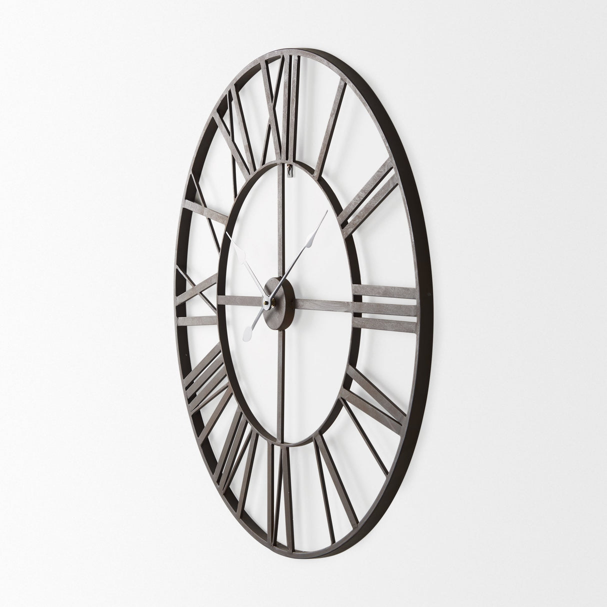 Pender Black Iron Round Wall Clock by Mercana at Eve Furniture