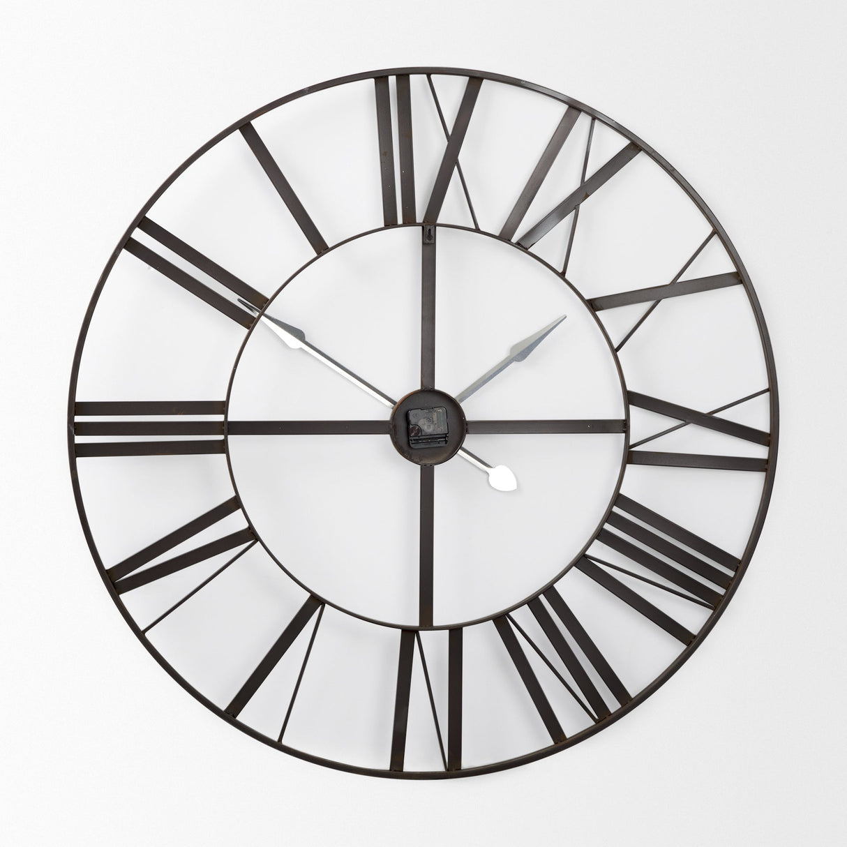 Pender Black Iron Round Wall Clock by Mercana at Eve Furniture