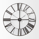 Pender Black Iron Round Wall Clock by Mercana at Eve Furniture