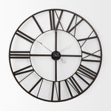 Pender Black Iron Round Wall Clock by Mercana at Eve Furniture