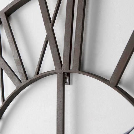 Pender Black Iron Round Wall Clock by Mercana at Eve Furniture