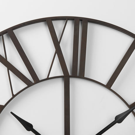 Pender Black Iron Round Wall Clock by Mercana at Eve Furniture