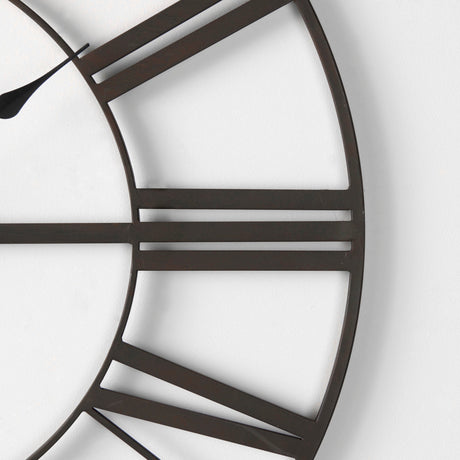 Pender Black Iron Round Wall Clock by Mercana at Eve Furniture