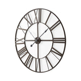 Pender Black Iron Round Wall Clock by Mercana at Eve Furniture