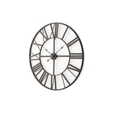 Pender Black Iron Round Wall Clock by Mercana at Eve Furniture