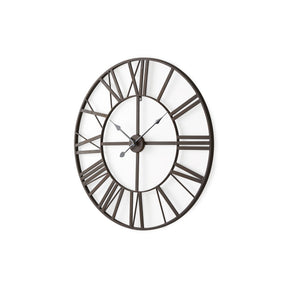 Pender Black Iron Round Wall Clock by Mercana at Eve Furniture