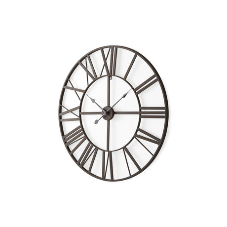 Pender Black Iron Round Wall Clock by Mercana at Eve Furniture