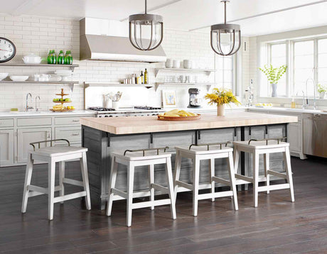 Pendleton Ivory/Honey Oak Counter Height Dining Set by Steve Silver at Eve Furniture
