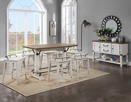 Pendleton Ivory/Honey Oak Counter Height Dining Set by Steve Silver at Eve Furniture