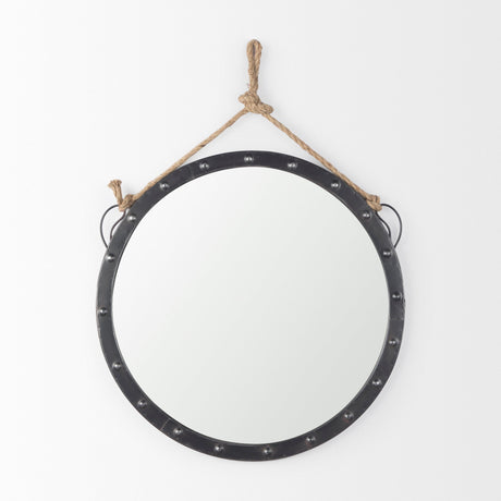 Pendula Round Metal Frame Mirror by Mercana at Eve Furniture