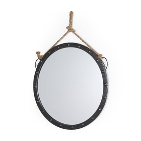 Pendula Round Metal Frame Mirror by Mercana at Eve Furniture