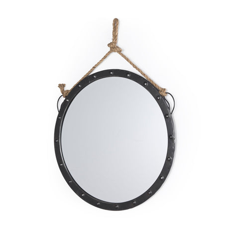 Pendula Round Metal Frame Mirror by Mercana at Eve Furniture