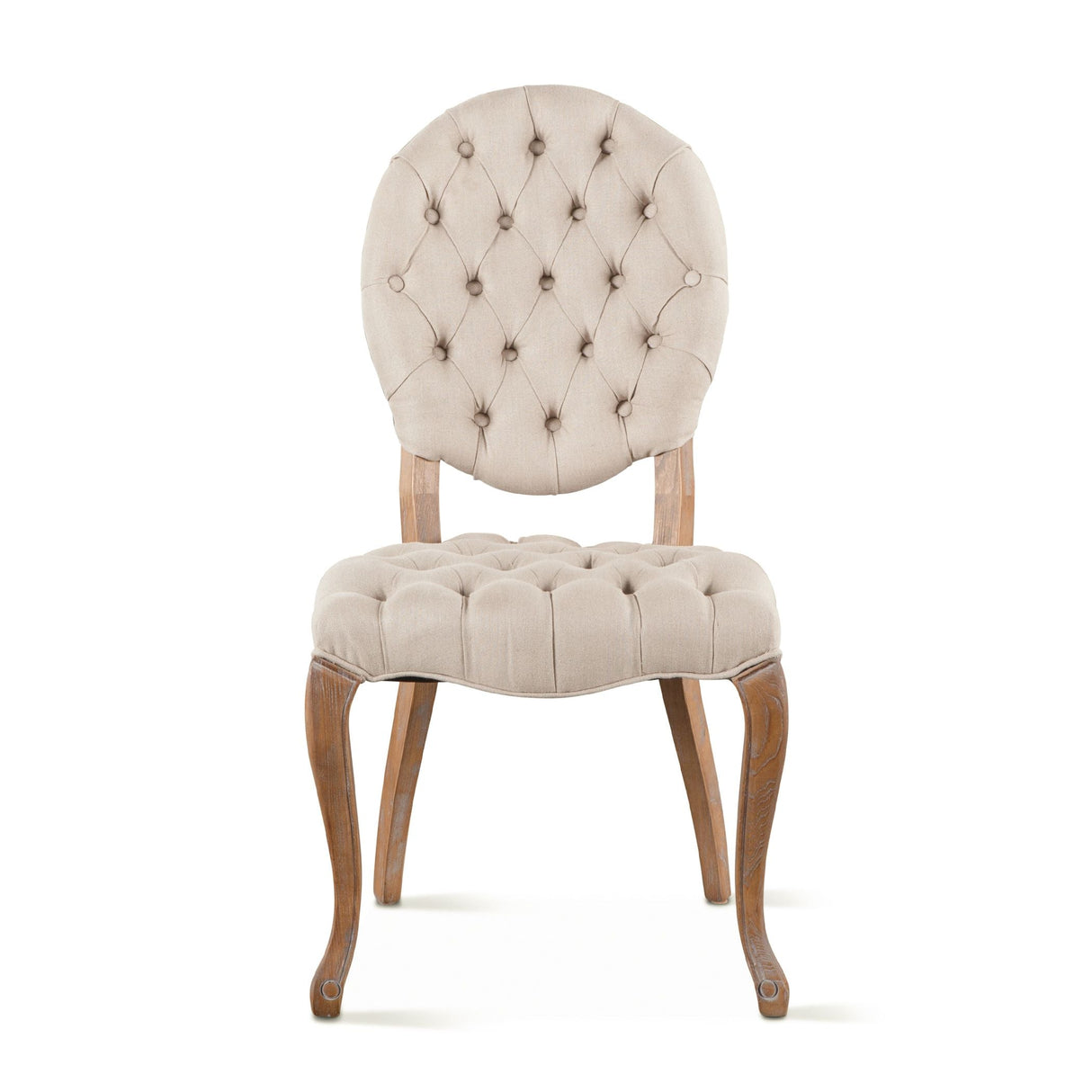 Penelope 21" Dining Chair in Beige Linen with Napoleon Legs, Set of 2 by Home Trends & Design at Eve Furniture