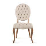 Penelope 21" Dining Chair in Beige Linen with Napoleon Legs, Set of 2 by Home Trends & Design at Eve Furniture
