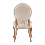 Penelope 21" Dining Chair in Beige Linen with Napoleon Legs, Set of 2 by Home Trends & Design at Eve Furniture