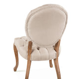 Penelope 21" Dining Chair in Beige Linen with Napoleon Legs, Set of 2 by Home Trends & Design at Eve Furniture