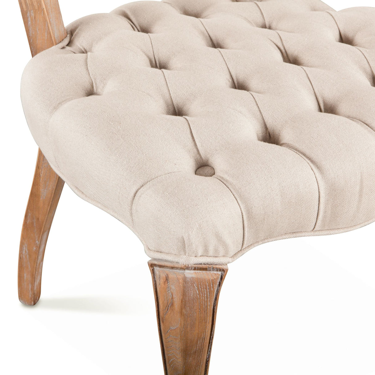 Penelope 21" Dining Chair in Beige Linen with Napoleon Legs, Set of 2 by Home Trends & Design at Eve Furniture