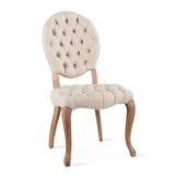 Penelope 21" Dining Chair in Beige Linen with Napoleon Legs, Set of 2 by Home Trends & Design at Eve Furniture