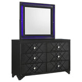 Penelope 6-drawer Dresser with Mirror Black