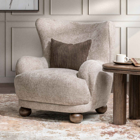 Penelope Mushroom Taupe Accent Chair by Classic Home at Eve Furniture