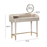 Penelope Performance Vegan Leather Wrapped Vanity Desk by TOV Furniture at Eve Furniture