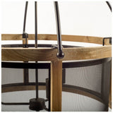 Penhill Black and Wooden Three Bulb Chandelier by Mercana at Eve Furniture