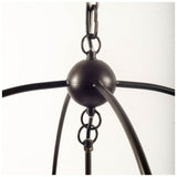 Penhill Black and Wooden Three Bulb Chandelier by Mercana at Eve Furniture