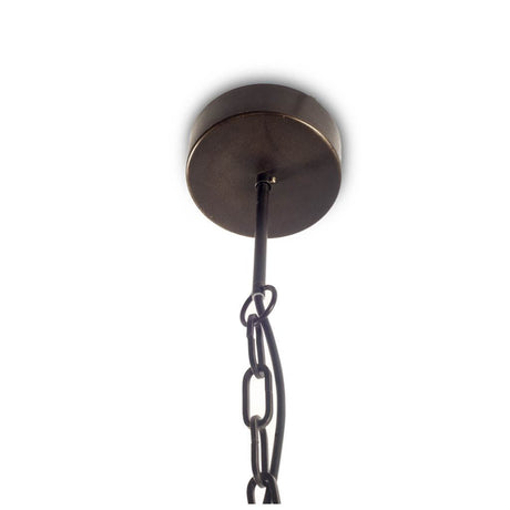 Penhill Black and Wooden Three Bulb Chandelier by Mercana at Eve Furniture