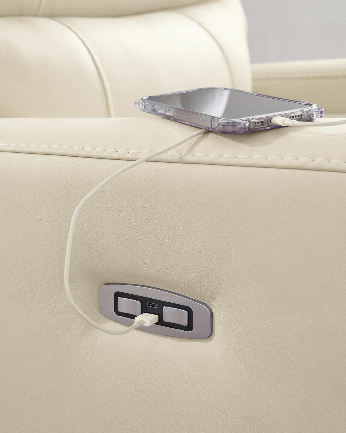 Pennacle Pier Canvas Power Recliner by Ashley at Eve Furniture