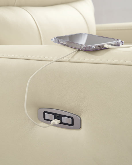Pennacle Pier Canvas Power Recliner by Ashley at Eve Furniture