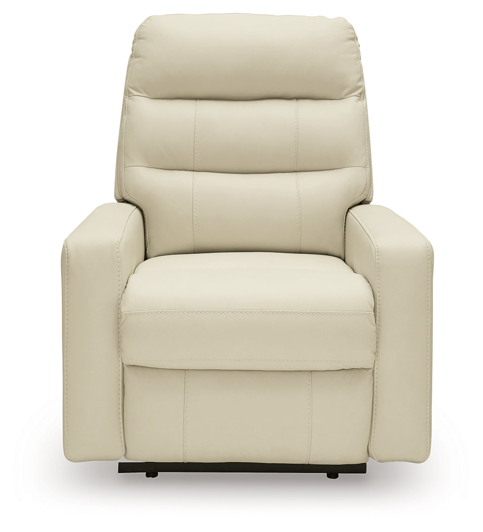 Pennacle Pier Canvas Power Recliner by Ashley at Eve Furniture