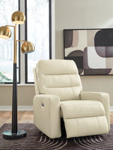 Pennacle Pier Canvas Power Recliner by Ashley at Eve Furniture