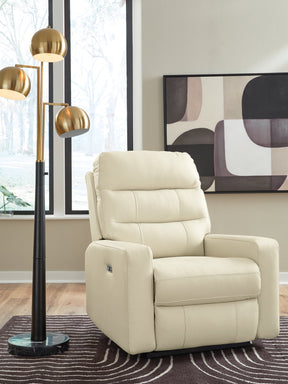 Pennacle Pier Canvas Power Recliner by Ashley at Eve Furniture