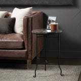 Pennington Black/Brown Petrified Wood Accent Table by Crestview at Eve Furniture