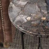 Pennington Black/Brown Petrified Wood Accent Table by Crestview at Eve Furniture