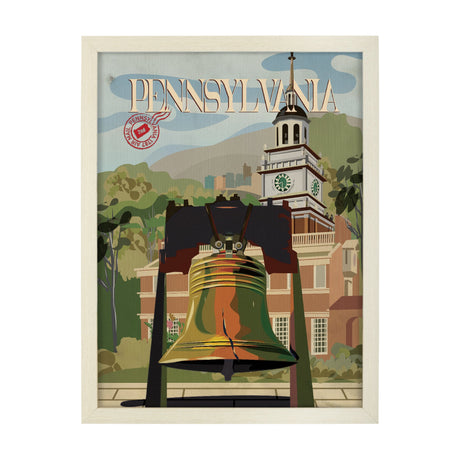 Pennsylvania Go USA (L) by Mercana Studio a Hand Embellished Decograph Framed Art Print by Mercana at Eve Furniture