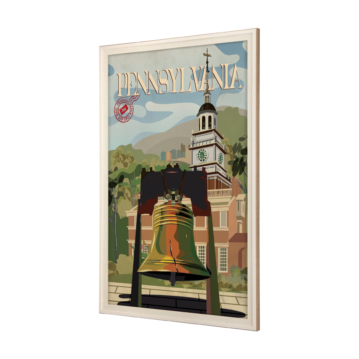 Pennsylvania Go USA (XL) by Mercana Studio a Hand Embellished Decograph Framed Art Print under Glass by Mercana at Eve Furniture
