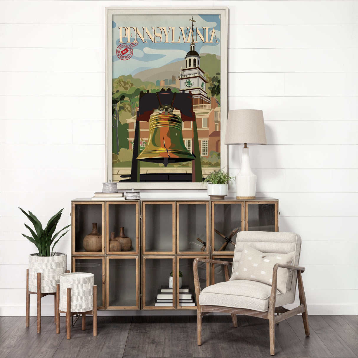 Pennsylvania Go USA (XL) by Mercana Studio a Hand Embellished Decograph Framed Art Print under Glass by Mercana at Eve Furniture
