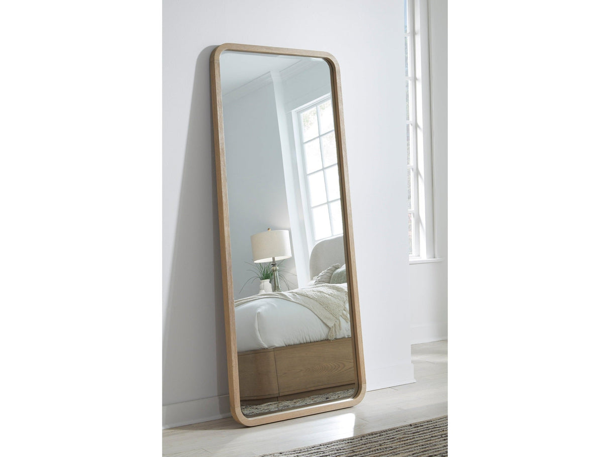Penny Beveled Glass Floor Mirror in Buff Cream by Modus Furniture at Eve Furniture