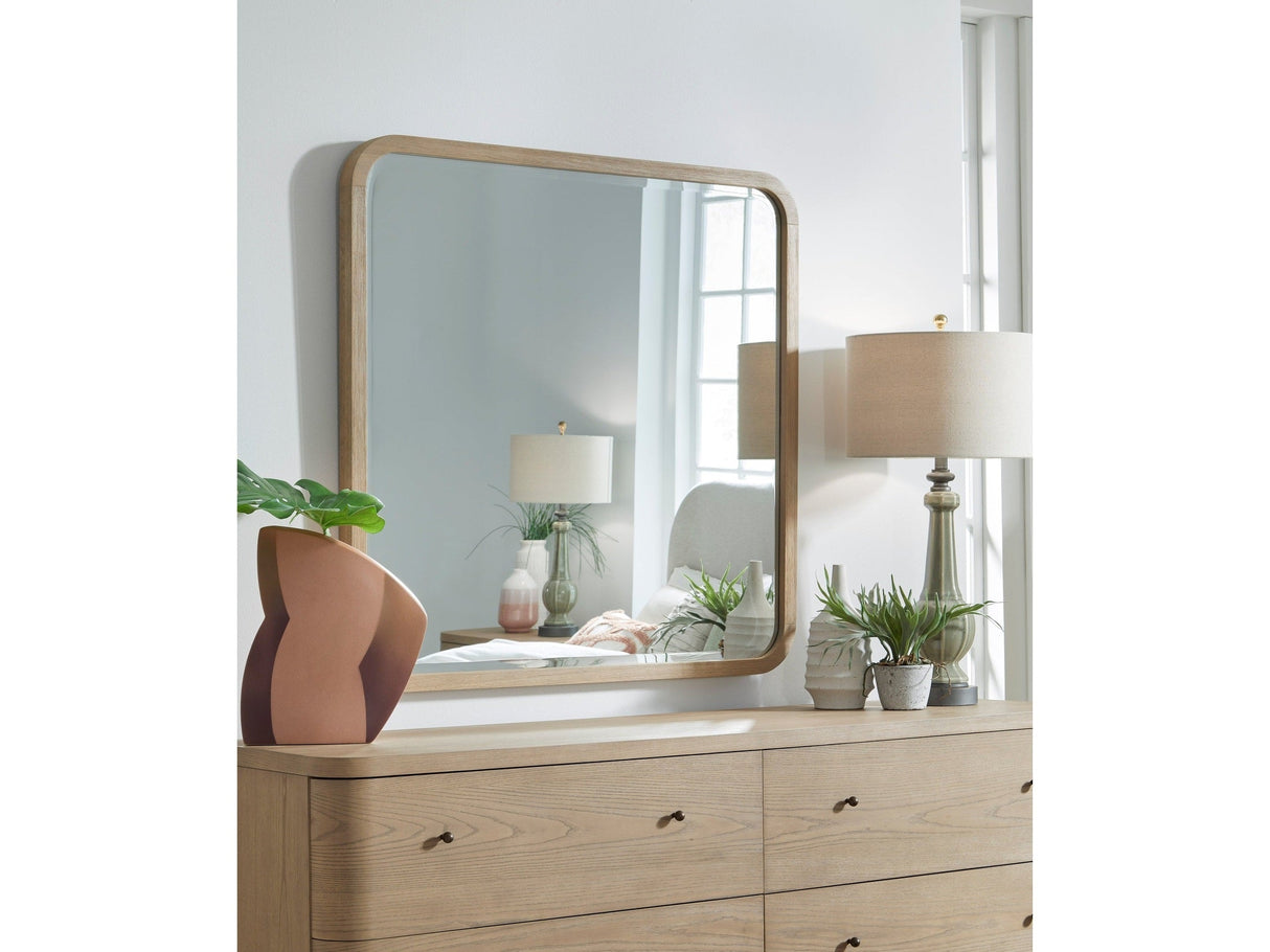 Penny Beveled Glass Wall or Dresser Mirror in Buff Cream by Modus Furniture at Eve Furniture