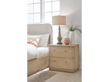 Penny Buff Cream Two Drawer White Ash Nightstand by Modus Furniture at Eve Furniture
