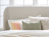 Penny California King Upholstered Platform Bed in Buff Cream Ash and Oatmeal Linen by Modus Furniture at Eve Furniture