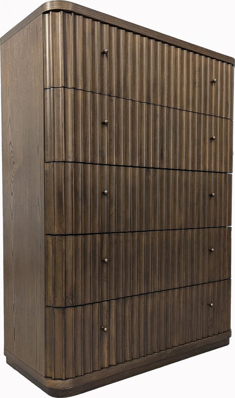 Penny Fluted Chocolate Mousse Chest by Modus Furniture at Eve Furniture