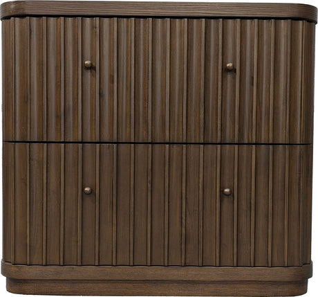 Penny Fluted Chocolate Mousse Nightstand by Modus Furniture at Eve Furniture