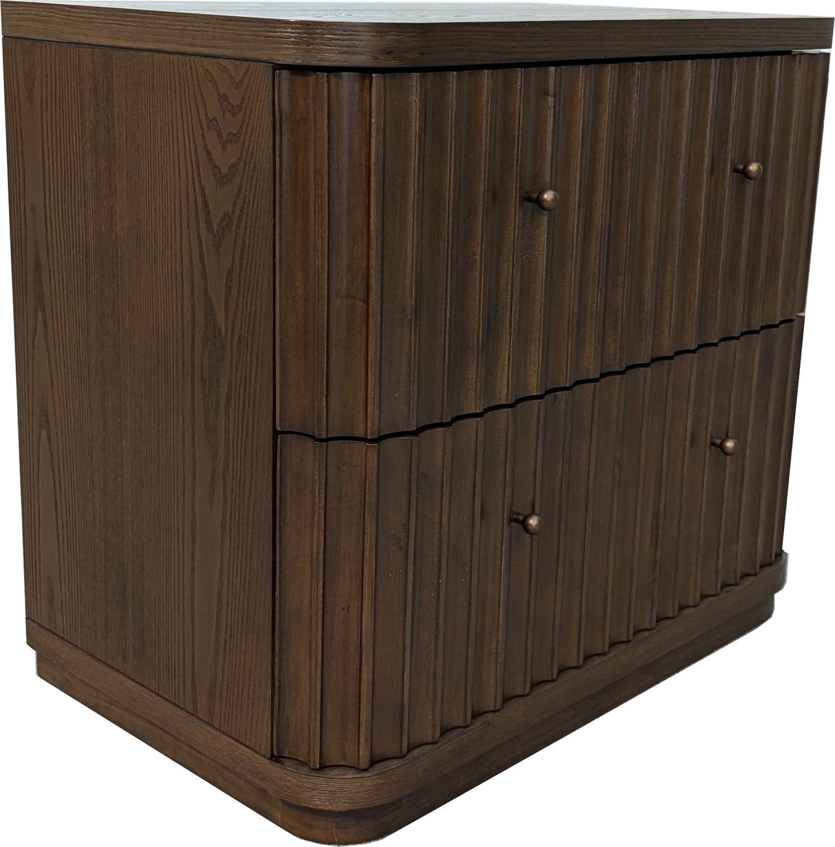 Penny Fluted Chocolate Mousse Nightstand by Modus Furniture at Eve Furniture