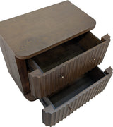 Penny Fluted Chocolate Mousse Nightstand by Modus Furniture at Eve Furniture