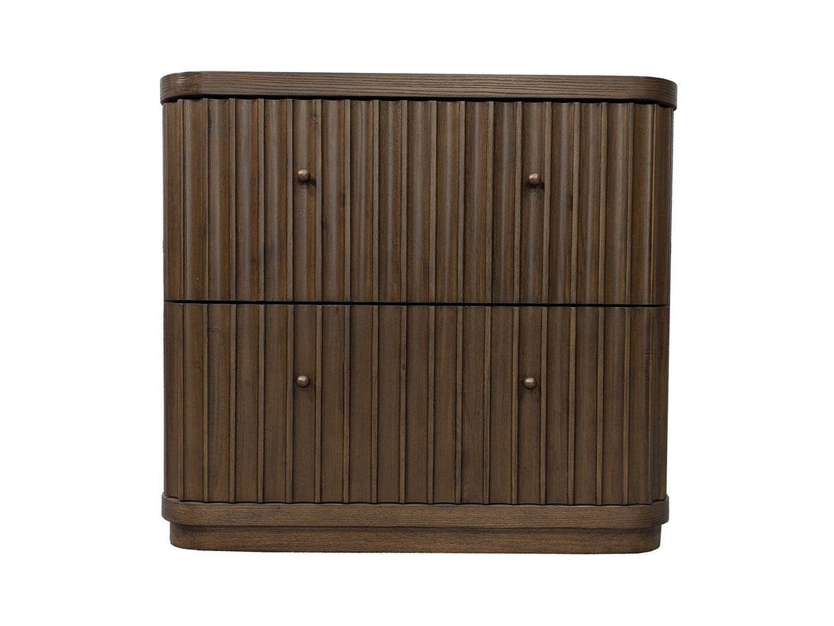 Penny Fluted Chocolate Mousse Nightstand by Modus Furniture at Eve Furniture