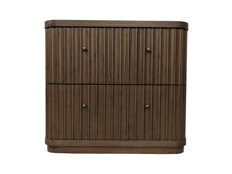 Penny Fluted Chocolate Mousse Nightstand by Modus Furniture at Eve Furniture
