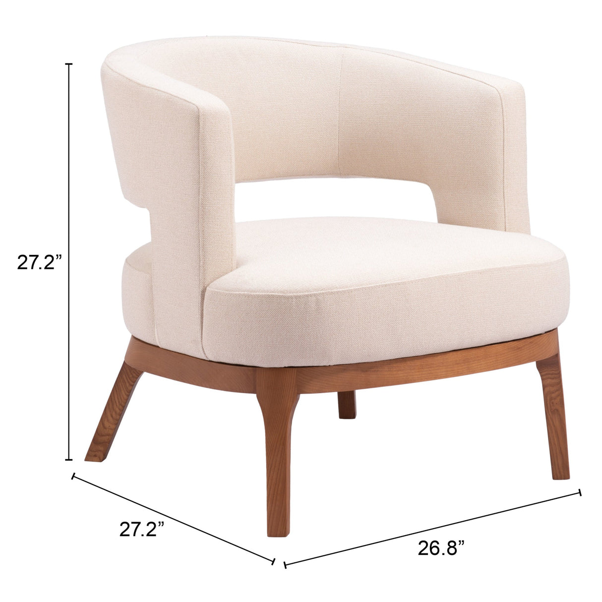Penryn Beige Accent Chair by Zuomod at Eve Furniture