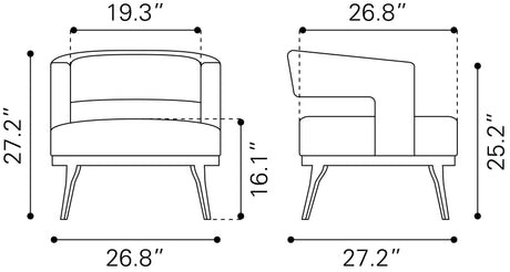 Penryn Beige Accent Chair by Zuomod at Eve Furniture